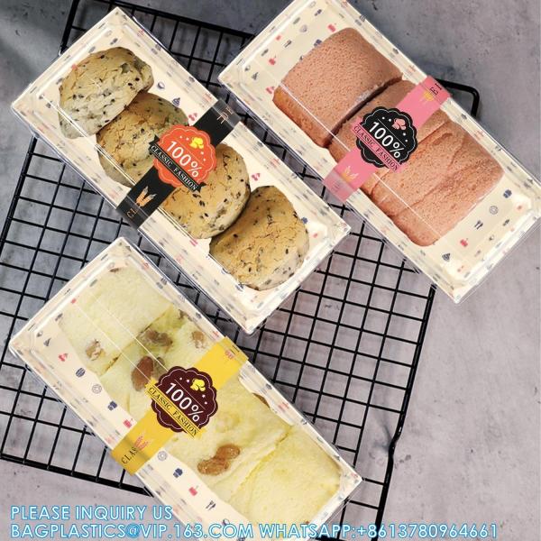 Cake Roll Box, Swiss Roll & Pastry, Clear Dessert & Cupcake Container, Eco