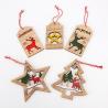 Buy cheap Christmas Ornaments Wood Tree Decorations Wooden Hanging Crafts Santa Claus Snowman Ornaments Gift Tags Decor, Red & Green from wholesalers
