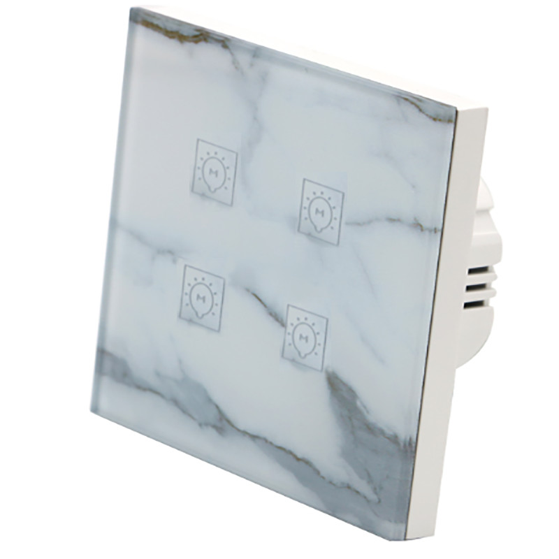 Glomarket Wifi 1/2/3/4 Gang Touch Wall Screen Switch No Neutral Eu Standard Tuya Smart Switch Two Way Switch