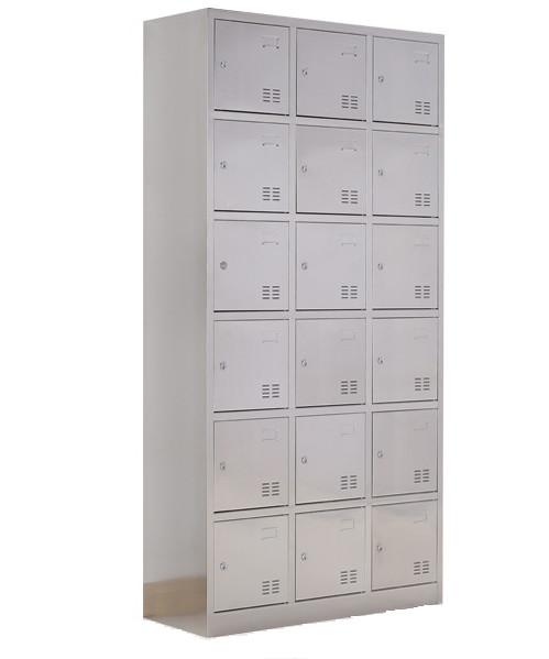 Student Closet 18 Door Locker , Stainless Steel Indoor Outdoor Medicine Display