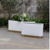 Buy cheap Large metal white flower pots artificial curved planter boxes from wholesalers
