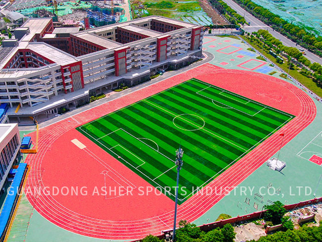 Shock Absorbing Prefabricated Running Track Flooring Anti Skid Public Use