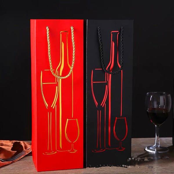 Buy cheap Coated Paper Wine Bottle Gift Bags , Varnish Coating Single Wine Bag from wholesalers
