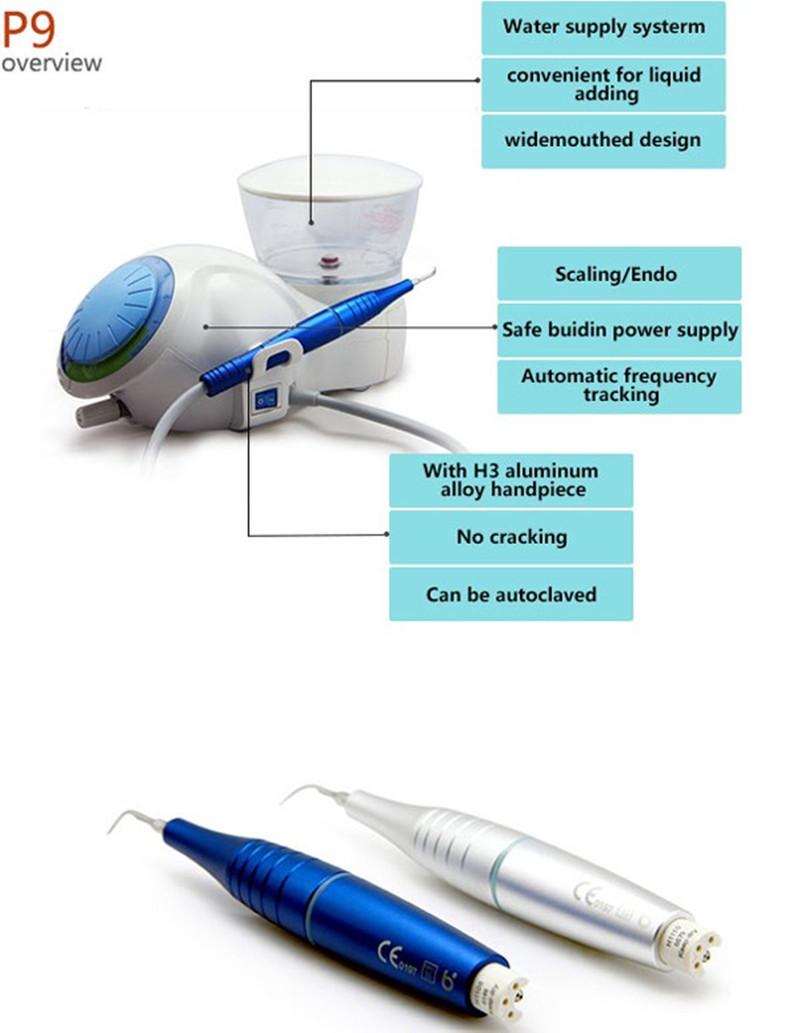 Voiceless 3W Dental Ultrasonic Scaler 28kHz Waterproof Design