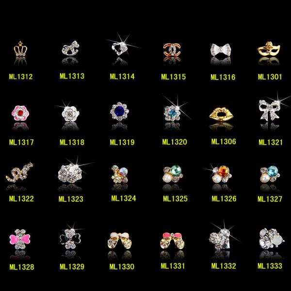 Buy cheap Hot NEW Wholesale Alloy Jewelry 3D Nail Art Jewelry Nail rhinestones Sticker Supplier Number ML1312-1333 from wholesalers