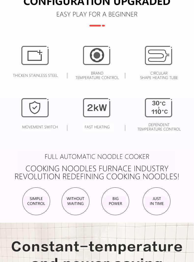 2kW Electric Stainless Steel Automatic Pasta Cooker Basket/Noodle Cooking Machine TEN-2