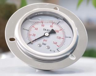 Buy cheap 4" 5000 Psi Oil Filled Pressure Gauge 0-400 Bar Stainless Steel Manometer Front Flange from wholesalers