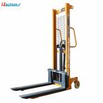 Portable hand forklift 2000kg hydraulic manual pallet stacker for sale
