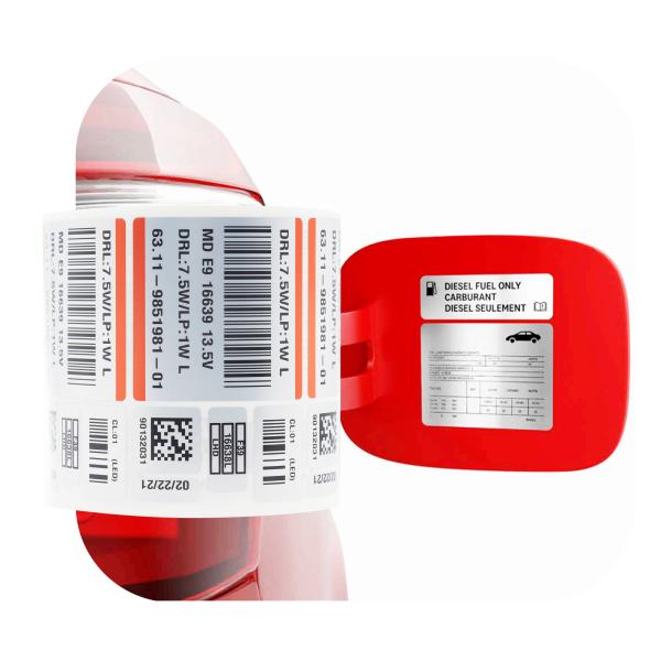Buy cheap OEM Custom Adhesive Labels Car Tuning Sticker High Temperature Resistance from wholesalers