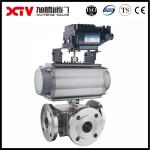 Three Way Ss Stainless Steel ISO High Platform Flanged Ball Valve Industrial