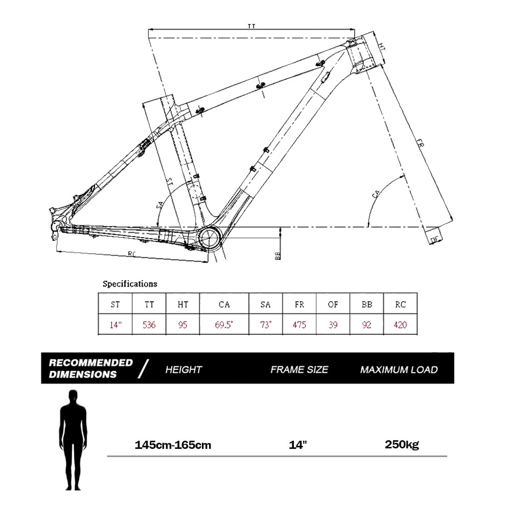 MTB Carbon Mountain Bike Frame 26er Full Carbon Fiber 3K Weave