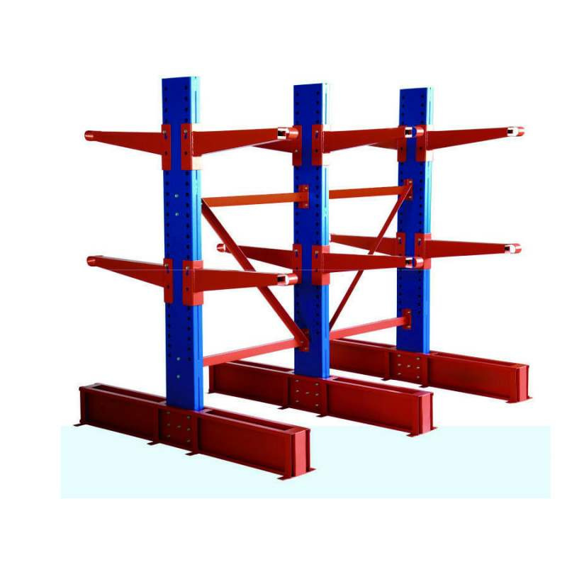 Durable powder coated steel cantilever lumber storage rack