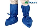 Blue White Long Type SMS Disposable Knee High Boot Covers With Two Ties