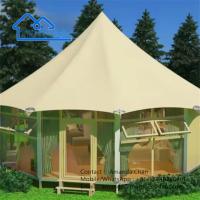 Buy cheap Customized Camping Outdoor Canvas Glass Wall Lodge Polygon Tent With Bathroom product