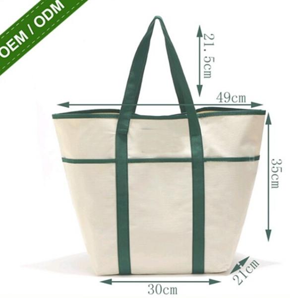 8oz Fashion Custom Print Logo Long Handle Canvas Bag Tote Bag,organic cotton