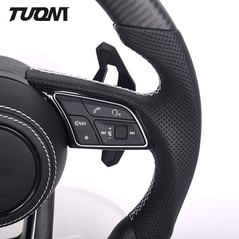 Matte Audi Carbon Fiber Steering Wheel Real Leather RS International Auto Parts