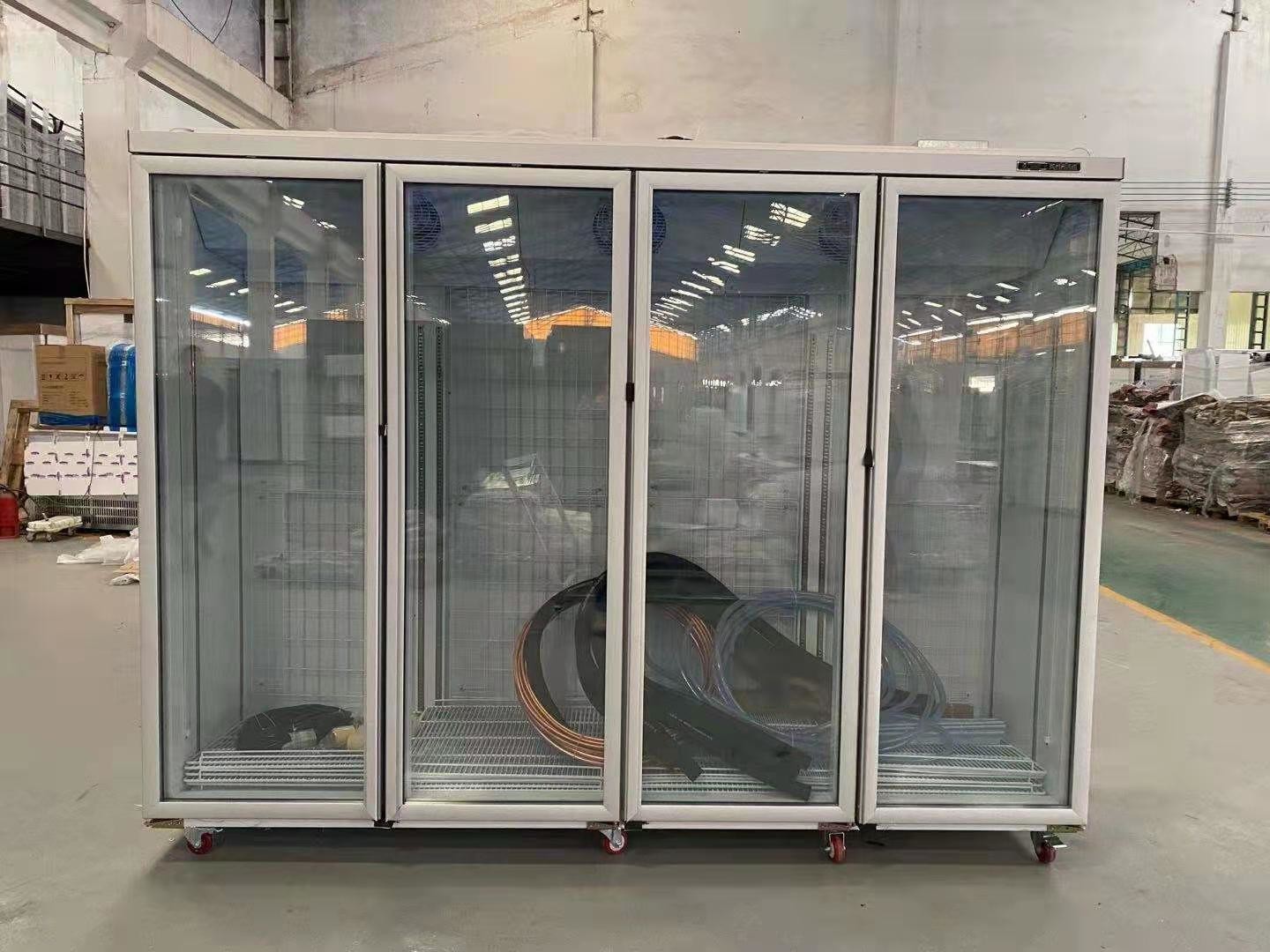 Multi door commercial low temperature standing upright display freezer