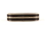 Elegant Black Satin Clutch Bag Metal Frame With Removable Metal Chain