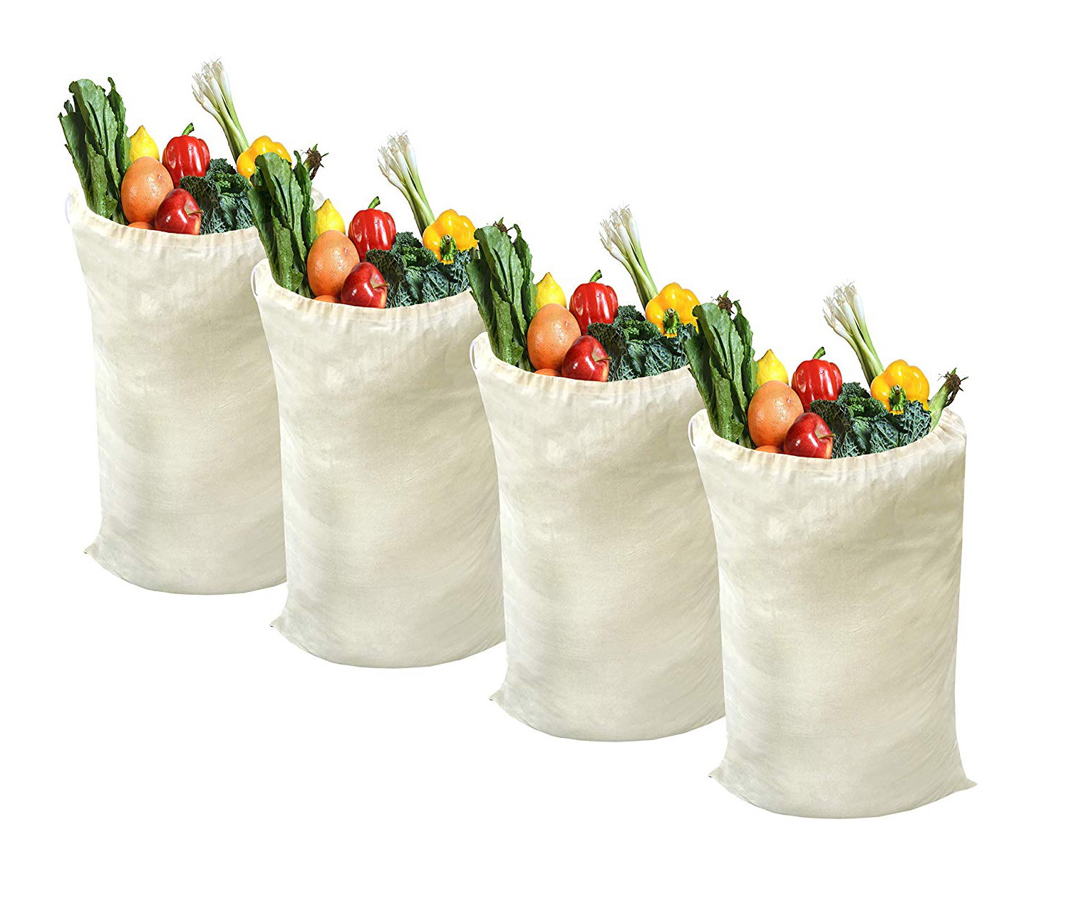 Eco Friendly Recycled Shopping Bag , Produce Cotton Vegetable Bags Daily Usage