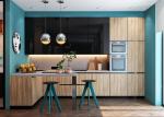 20mm Oak Modern Modular Kitchen Cabinets Muebles Cocina For Villa Use