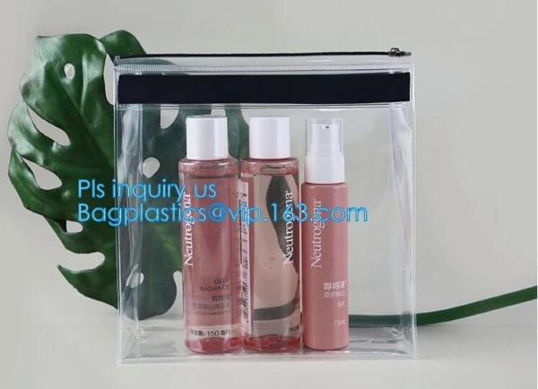 Buy cheap Slider Zipper Packing hologram pvc plastic storage cosmetic bag, 200 micron transparent clear PVC slider zipper bag, mat from wholesalers