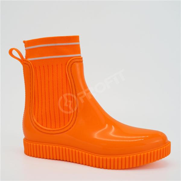 Buy cheap Neon Color Anti Impact Pvc Rain Boots With Fabric Stitching from wholesalers
