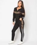 Womens Tracksuits Cotton Polyester Leopard Print Side Stripe Women Jogging 2