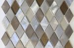 Diamond Shaped Backsplash Mosaic Glass Tile Sheets , Mosaic Glass Wall Tiles For