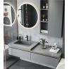 Buy cheap Round Mirror Contemporary Bathroom Cabinets Gray Lacquer For Handwashing from wholesalers