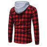 Buy cheap Latest design custom long sleeve 100%cotton flannel shirts casual men hooded plaid shirts from wholesalers