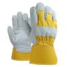 Buy cheap Short Stripe Back Safety Cuff Patched Palm Cow Grain Leather Welding Work Gloves For Welder from wholesalers