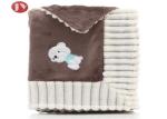 Embroidered Warm Baby Blanket Soft flannel Fleece animal cartoon swaddled