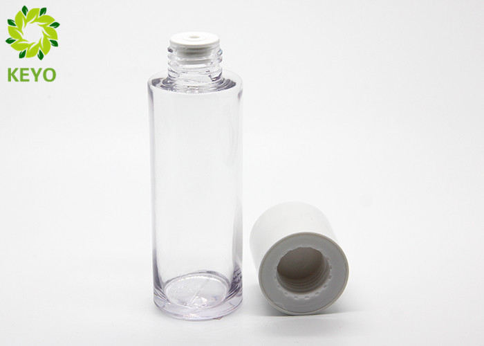 Clear Round PETG Material Empty Conditioner Bottle 110ml With White Screw Cap