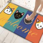 Crystal Velvet Cartoon Bathroom Waterproof Carpet Anti Slip Kitchen Mat