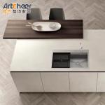 Base Cabinets Kitchen Cabinet Set with Italian Style Island and Quartz Stone
