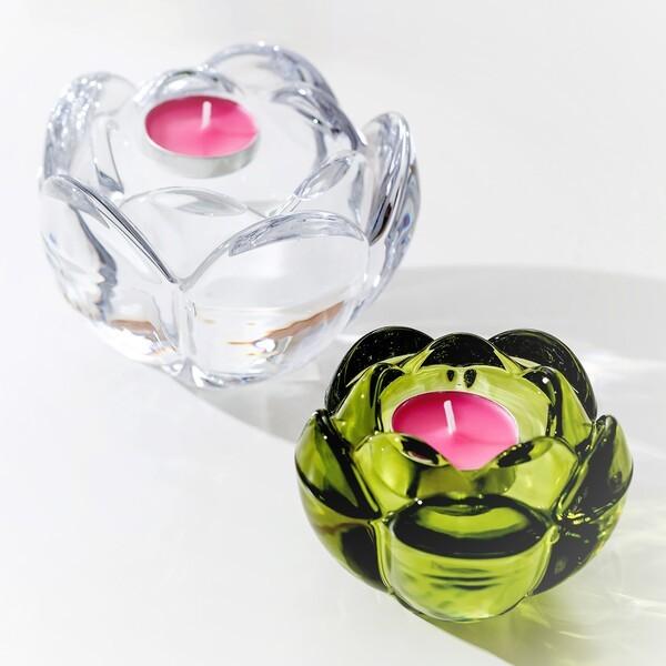 Buy cheap Lotus Flower Clear Crystal Glass Votive Tealight Candle Holders Lead Free from wholesalers