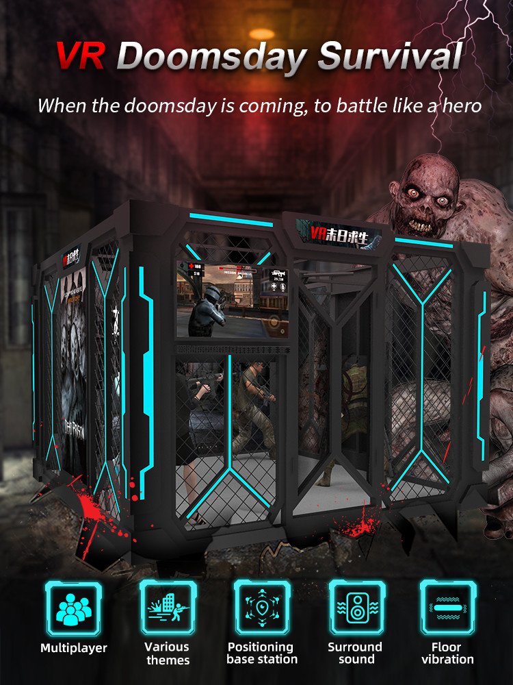 Fiberglass VR Zombie Game 9d VR Shooting Simulator Virtual Reality Play Station