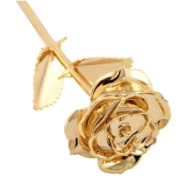 24k Gold Rose preserved rose in Gift Box with Clear Display Stand Best Gift