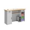 Buy cheap Small Nail Salon Front Desk White Wooden 1000Hmm Reception Counter Table from wholesalers