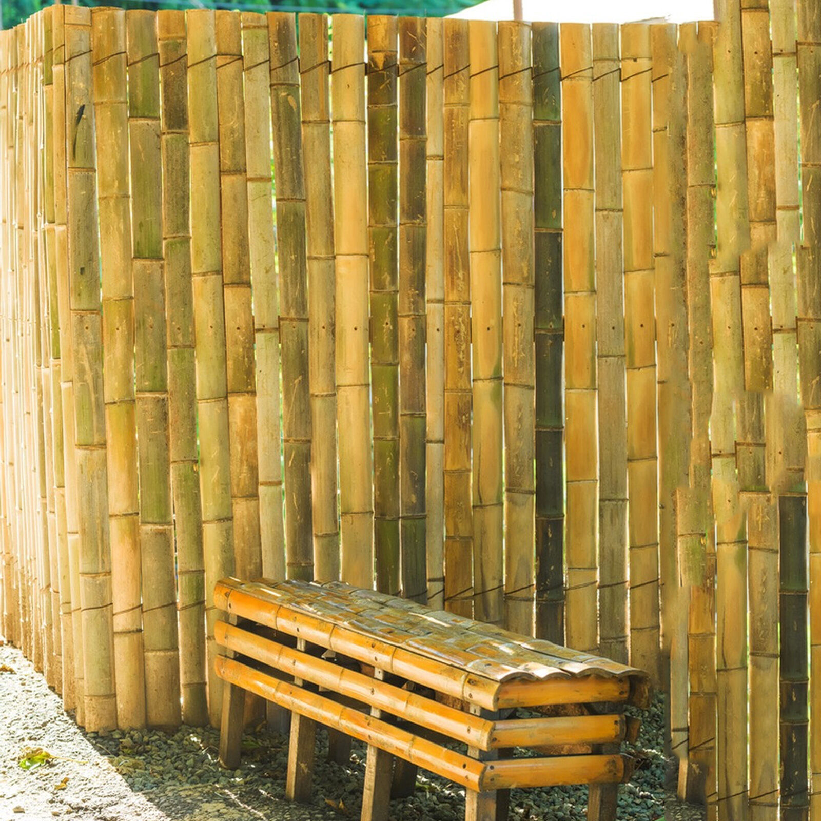 Factory Bamboo Fence Slat Natural Materials Solid Garden Privacy Bamboo Slat