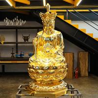 Buy cheap Gold Leaf Bronze Ksitigarbha Bodhisattva Statue Custom Antique Bronze Buddha product