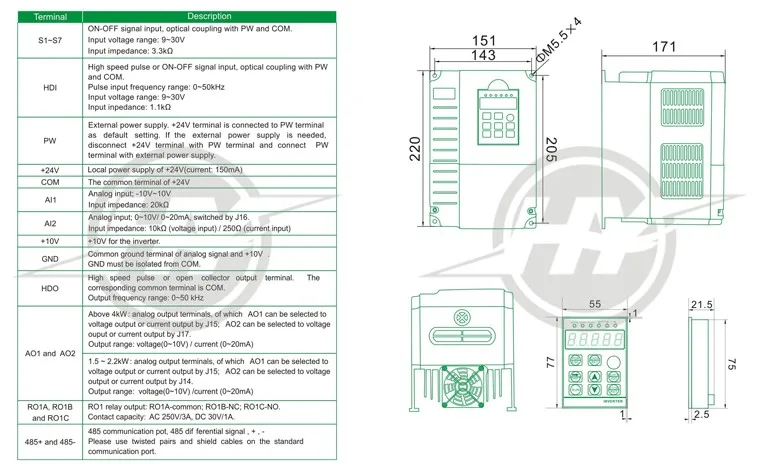 HY GT Series 380v 7.5KW Vector Inverter VFD 1HP Input 3HP Output For CNC Spindle