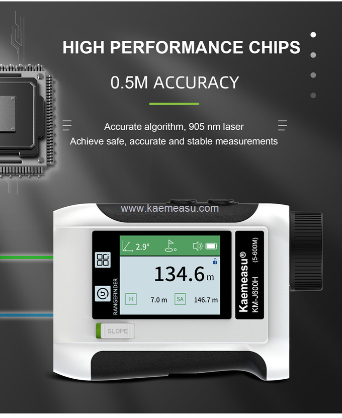 kaemeasu Voice Broadcast Golf Rangefinder Laser Range Finder Telescope With LCD Touch Screen J600