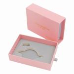 Leatherette Cosmetic Gift Box Packaging 400gsm Paper Drawer Rigid Pink Match Box