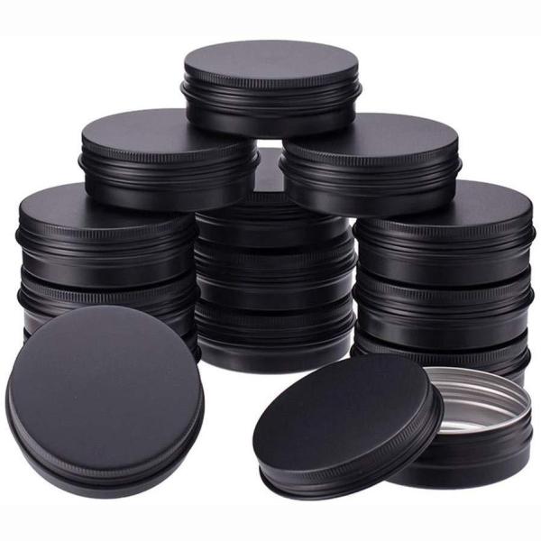 Buy cheap 250g Metal Cosmetic Jar Black Silver Gold Round Aluminium Tins 8.8oz from wholesalers