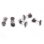 Fashion punk style Halloween skull head stud earrings stainless steel plating