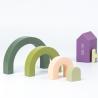 Buy cheap Brown 2cm INS Nordic Wooden Activity Rainbow Block Puzzles For Toddlers from wholesalers