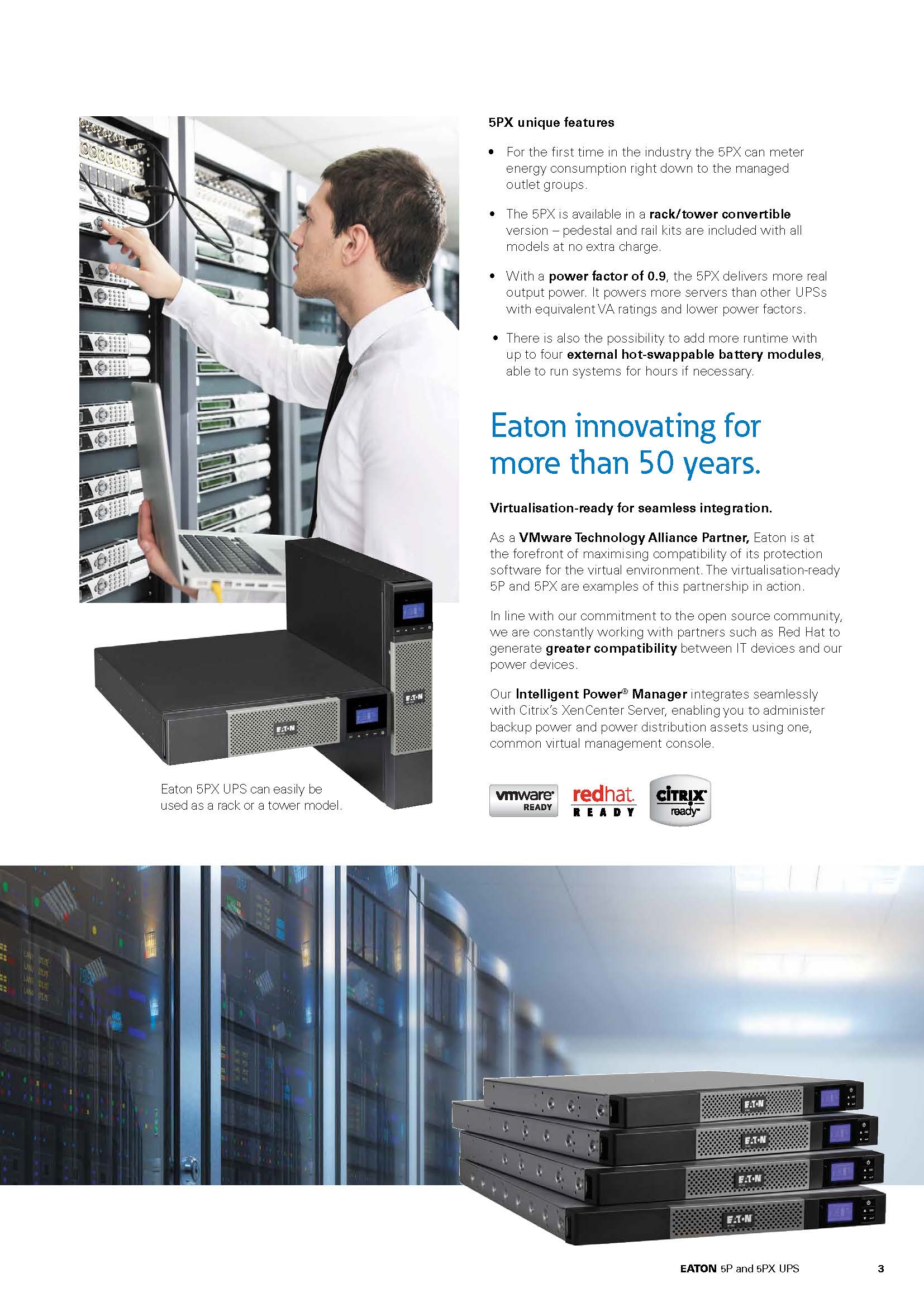 Temperature Controlled Charging Eaton 5PX 1500VA/1350W UPS for 200/208/220/230/240 V