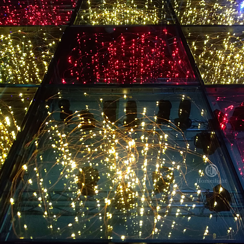 Wedding Event Show Rental Tempered Glass 3D Starry Dance Floor LED Star Mirror Dance Tile