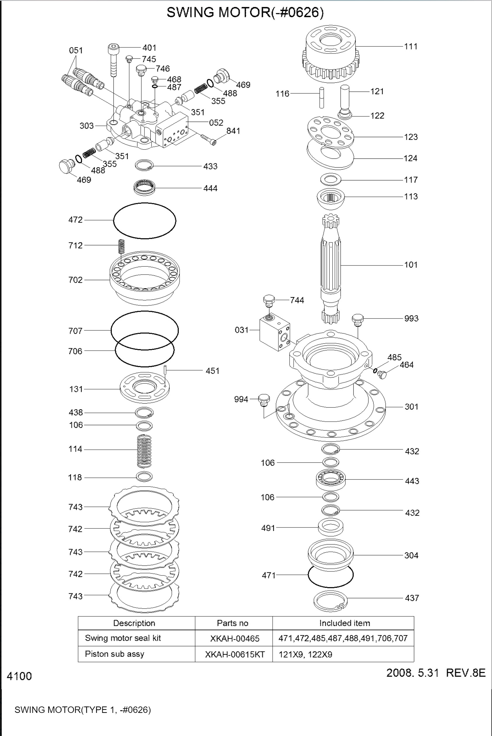 R305-7 Hyundai Excavator Swing Drive 31N8-12020